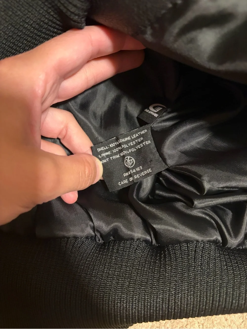 Men's Black Leather Bomber Jacket